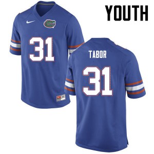 Youth Teez Tabor Blue UF #31 Embroidery Jerseys