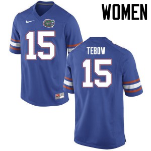 Women's Tim Tebow Blue Florida #15 College Jersey