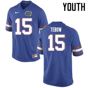Youth Tim Tebow Blue UF #15 Embroidery Jersey