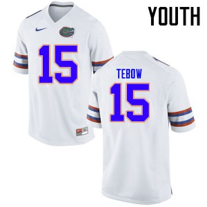 Youth Tim Tebow White Florida Gators #15 High School Jerseys