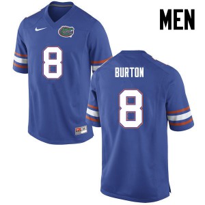 Mens Trey Burton Blue UF #8 Stitched Jersey