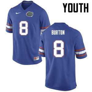 Youth Trey Burton Blue Florida #8 Stitched Jerseys
