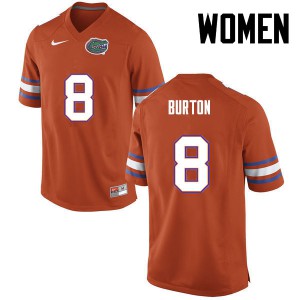 Women Trey Burton Orange Florida Gators #8 College Jerseys