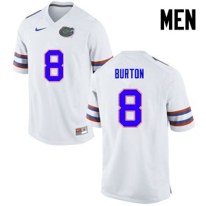 Men Trey Burton White Florida Gators #8 NCAA Jerseys