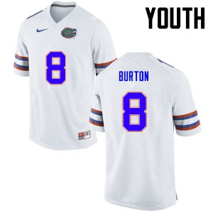 Youth Trey Burton White Florida #8 NCAA Jersey