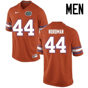 Men's Tucker Nordman Orange Florida Gators #44 College Jersey