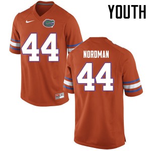 Youth Tucker Nordman Orange Florida #44 Football Jerseys