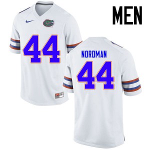 Men's Tucker Nordman White UF #44 Football Jersey