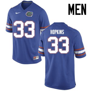 Men Tyriek Hopkins Blue Florida Gators #33 Stitched Jerseys