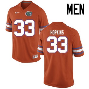 Men's Tyriek Hopkins Orange Florida Gators #33 University Jersey
