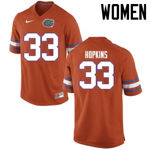Women's Tyriek Hopkins Orange University of Florida #33 Player Jersey