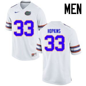 Men Tyriek Hopkins White Florida Gators #33 Official Jersey