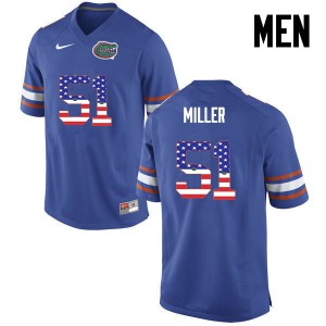 Mens Ventrell Miller Blue Florida #51 USA Flag Fashion Alumni Jerseys