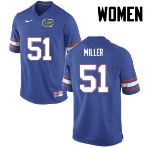 Women's Ventrell Miller Blue Florida #51 Stitch Jerseys