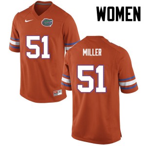 Women's Ventrell Miller Orange Florida Gators #51 Football Jerseys