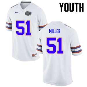 Youth Ventrell Miller White Florida #51 Stitched Jerseys