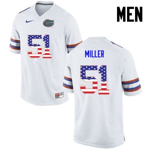 Men's Ventrell Miller White UF #51 USA Flag Fashion High School Jerseys