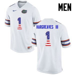Men's Vernon Hargreaves III White Florida #1 USA Flag Fashion NCAA Jerseys