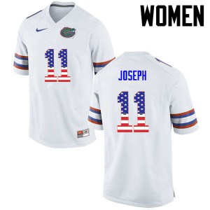 Womens Vosean Joseph White UF #11 USA Flag Fashion High School Jerseys