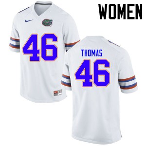 Women's Will Thomas White Florida #46 Stitched Jerseys