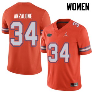 Women's Jordan Brand Alex Anzalone Orange Florida #34 College Jerseys