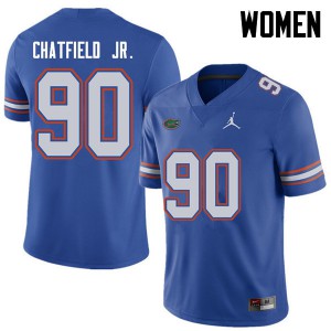 Women Jordan Brand Andrew Chatfield Jr. Royal Florida #90 University Jersey