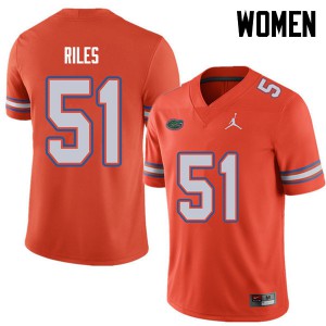 Women Jordan Brand Antonio Riles Orange University of Florida #51 Stitched Jersey