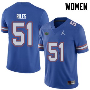 Women Jordan Brand Antonio Riles Royal Florida Gators #51 Football Jerseys