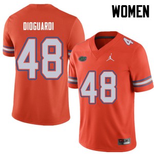 Women's Jordan Brand Brett DioGuardi Orange Florida #48 Football Jersey