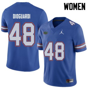 Womens Jordan Brand Brett DioGuardi Royal Florida #48 Football Jerseys