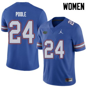 Women Jordan Brand Brian Poole Royal Florida #24 Football Jersey