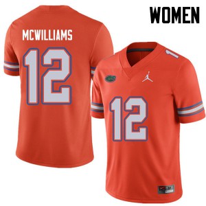 Womens Jordan Brand C.J. McWilliams Orange Florida Gators #12 Stitch Jerseys