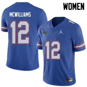 Women Jordan Brand C.J. McWilliams Royal UF #12 Football Jerseys