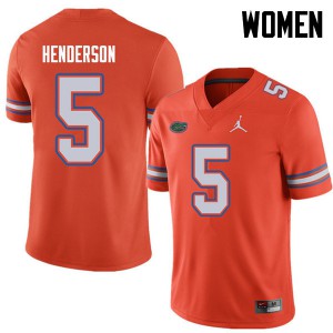 Women's Jordan Brand CJ Henderson Orange Florida #5 University Jerseys