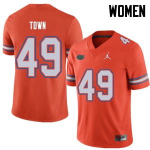 Women Jordan Brand Cameron Town Orange University of Florida #49 Stitched Jersey