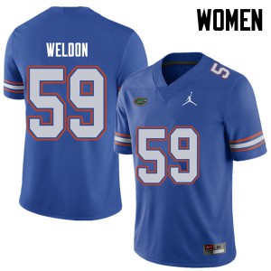 Womens Jordan Brand Danny Weldon Royal Florida Gators #59 Football Jerseys
