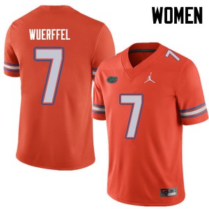 Women Jordan Brand Danny Wuerffel Orange Florida Gators #7 College Jerseys