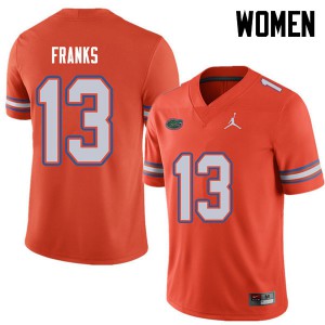 Women's Jordan Brand Feleipe Franks Orange UF #13 Stitched Jerseys