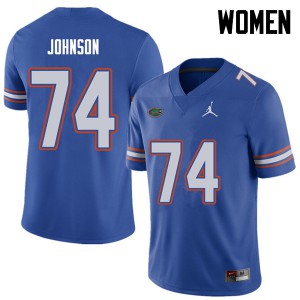 Women Jordan Brand Fred Johnson Royal Florida #74 Alumni Jerseys