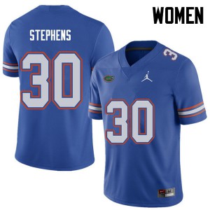 Women Jordan Brand Garrett Stephens Royal Florida Gators #30 Official Jersey