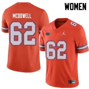 Women's Jordan Brand Griffin McDowell Orange Florida Gators #62 College Jerseys