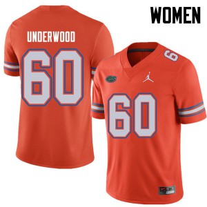 Women's Jordan Brand Houston Underwood Orange University of Florida #60 NCAA Jerseys