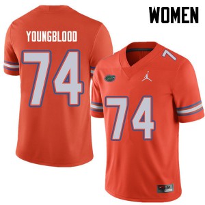 Womens Jordan Brand Jack Youngblood Orange Florida #74 Alumni Jerseys