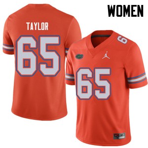 Womens Jordan Brand Jawaan Taylor Orange Florida Gators #65 Stitched Jersey