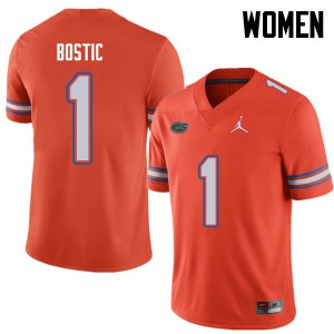Women's Jordan Brand Jonathan Bostic Orange UF #1 Stitched Jerseys
