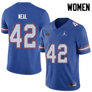 Women Jordan Brand Keanu Neal Royal University of Florida #42 Football Jerseys