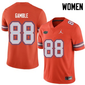 Women Jordan Brand Kemore Gamble Orange Florida Gators #88 University Jerseys