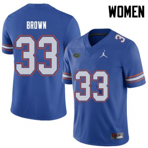 Womens Jordan Brand Mack Brown Royal UF #33 NCAA Jerseys