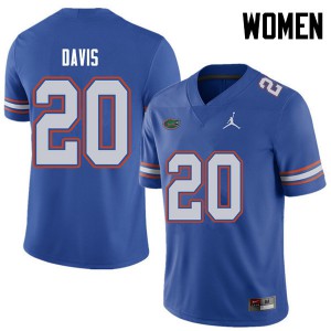 Women's Jordan Brand Malik Davis Royal Florida Gators #20 Football Jersey