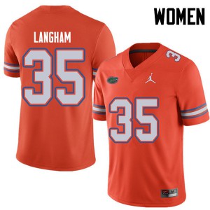 Women's Jordan Brand Malik Langham Orange Florida #35 NCAA Jersey